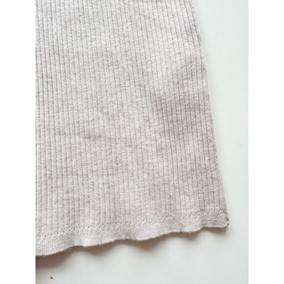 Aritzia WILFRED Reso Greige Ribbed Knit High Waisted Bodycon Mini Skirt, Size S - Picture 4 of 12